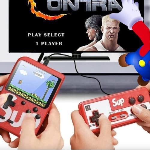 500 in 1 Retro Game for 2 Player, Handheld Classical Game PAD Can Play On TV | with Remote Hand Video Game- Multicolor