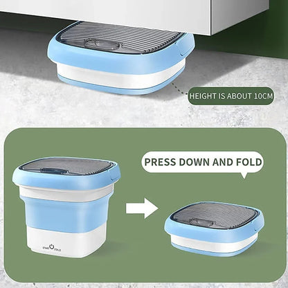 2Kg Portable Foldable Mini Top Loading Washing Machine with Spinner & Dryer for Baby Clothes, Semi Automatic Bucket Washer with Modes for Home, Travel & Multipurpose (Multi)